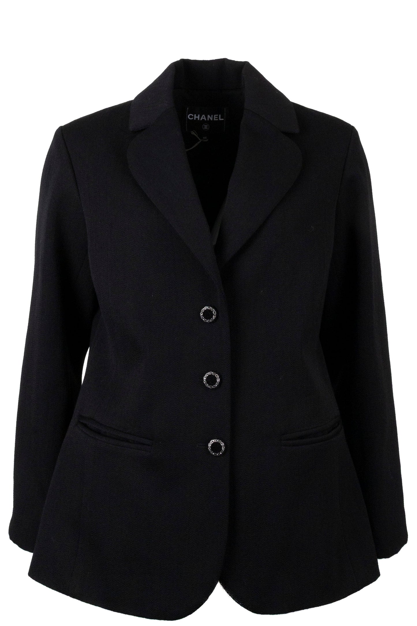 CHANEL 2023 Jacket Black Crystal Buttons