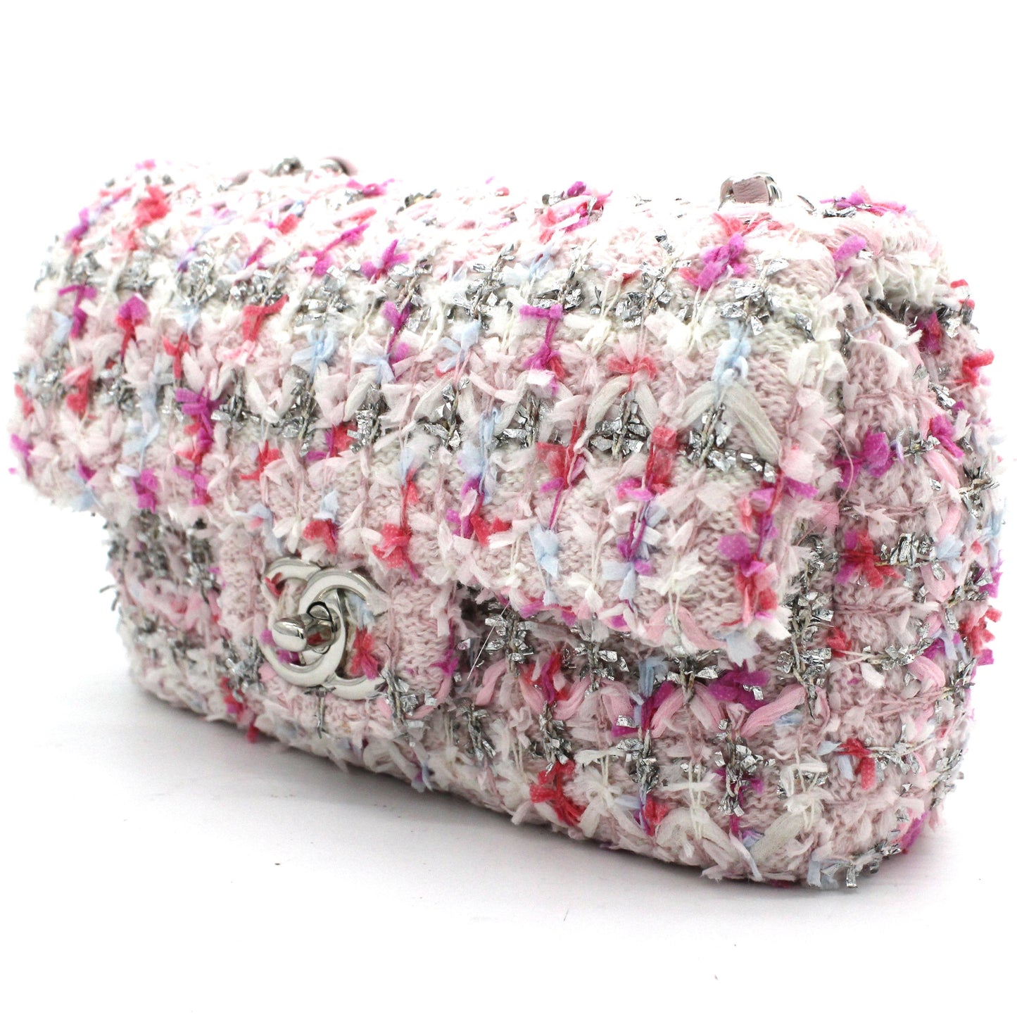 Chanel Classic Single Mini Flap Bag Quilted Tweed and Ribbon