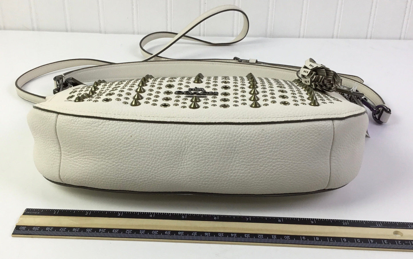 Crossbody Designer By Coach In Cream, Size:Medium