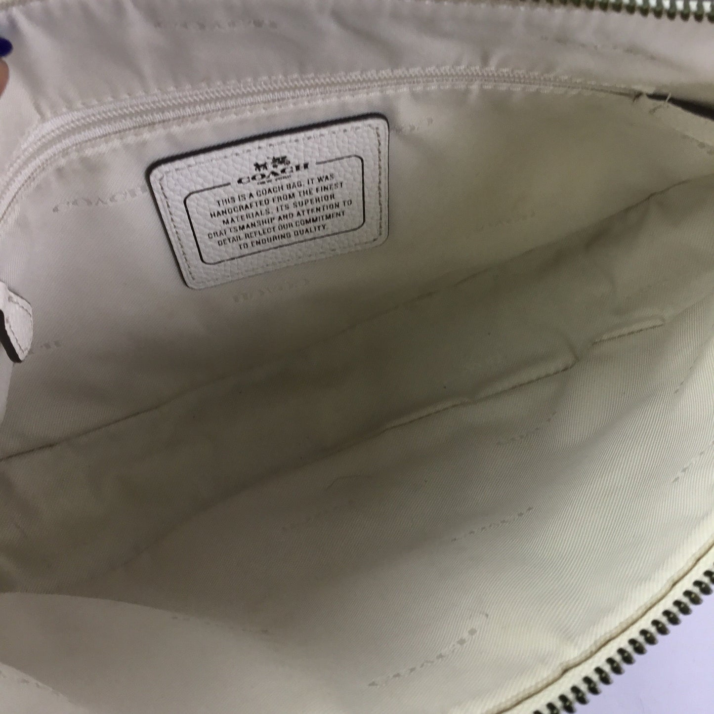 Crossbody Designer By Coach In Cream, Size:Medium
