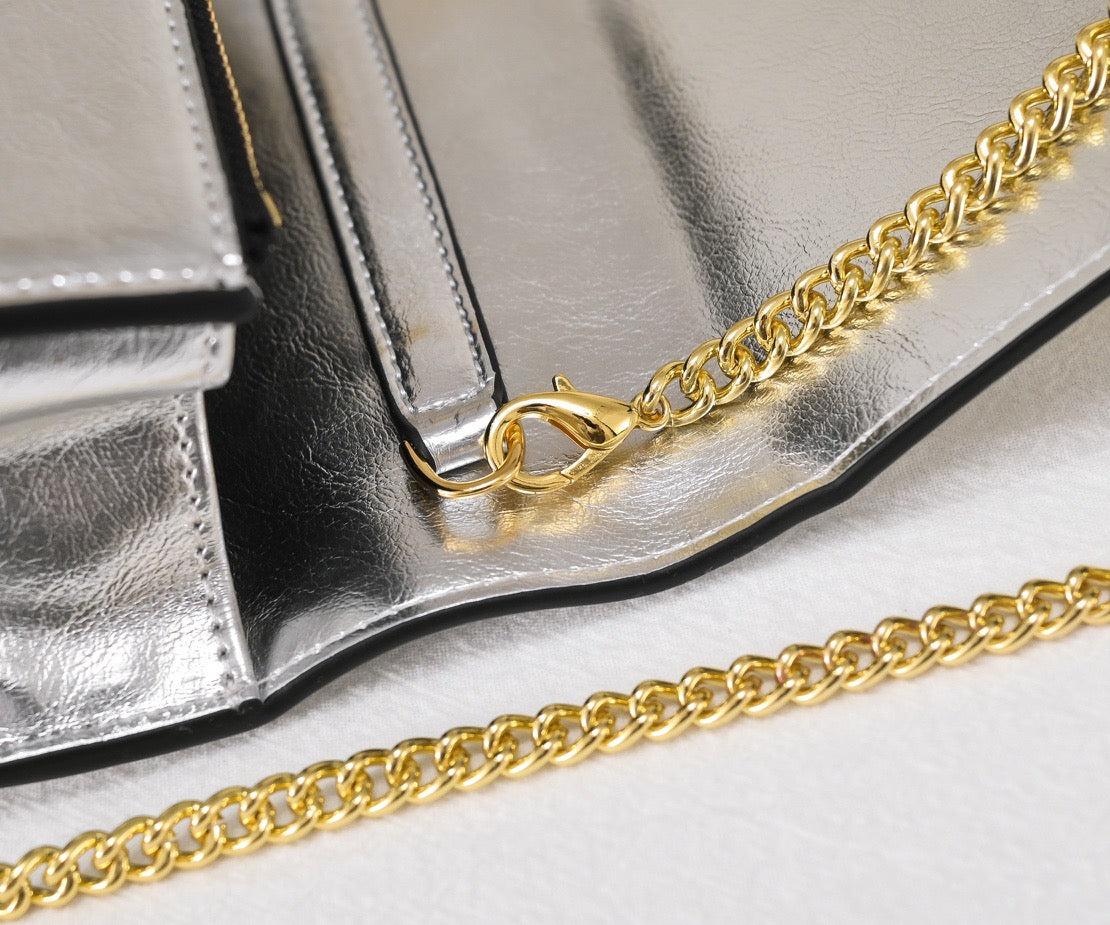 FF171 Clutch / Chain Bag / 7.9x2.3x5.1inch