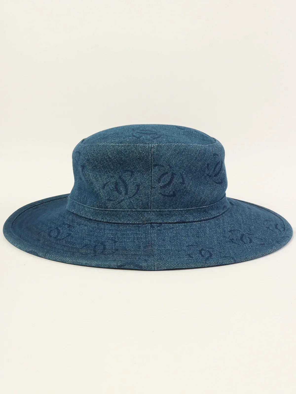CHANEL 2002 Made Cc Mark Print Denim Hat Indigo