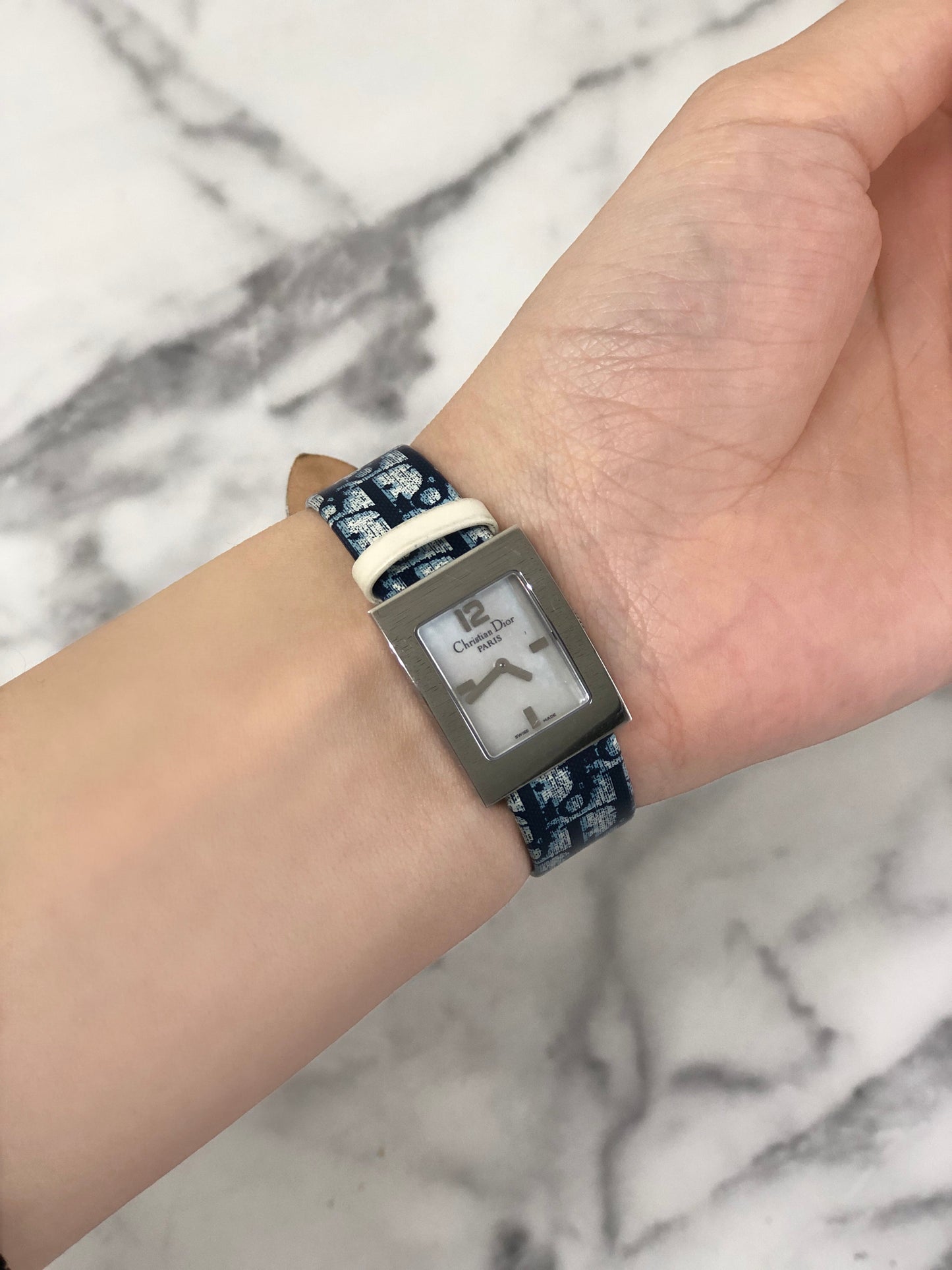 Christian Dior Trotter Watch Blue×Silver Vintage mjjp4z