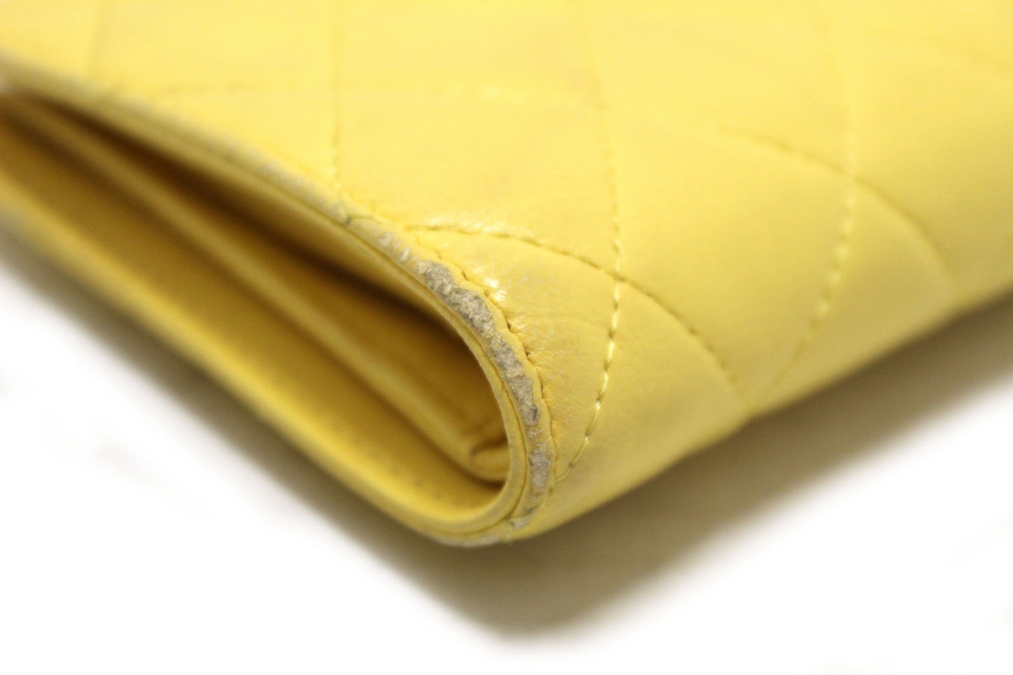 Chanel Yellow Quilted Lambskin Leather Wallet