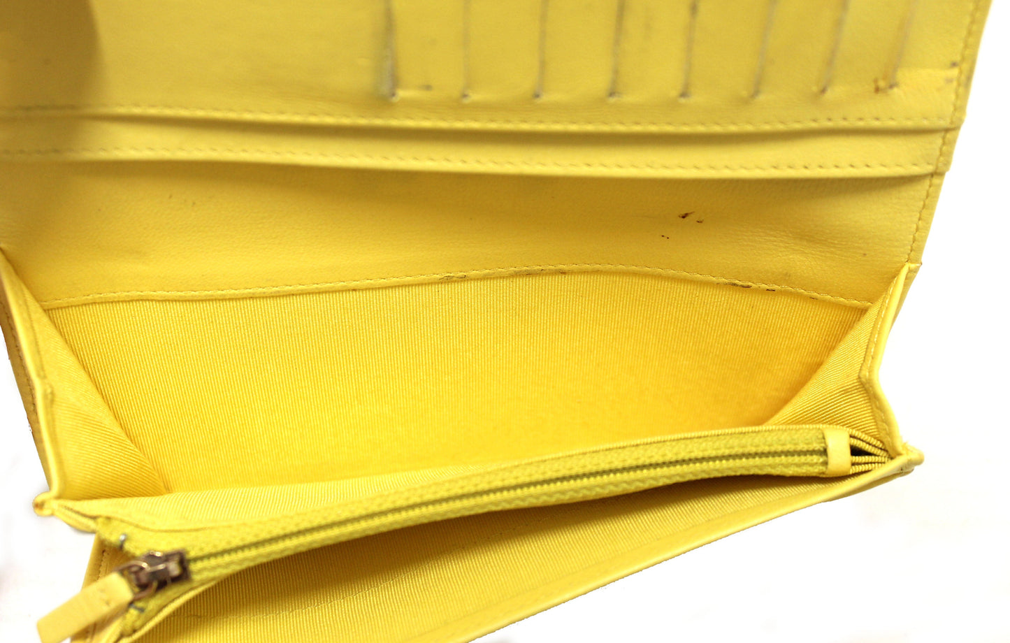 Chanel Yellow Quilted Lambskin Leather Wallet