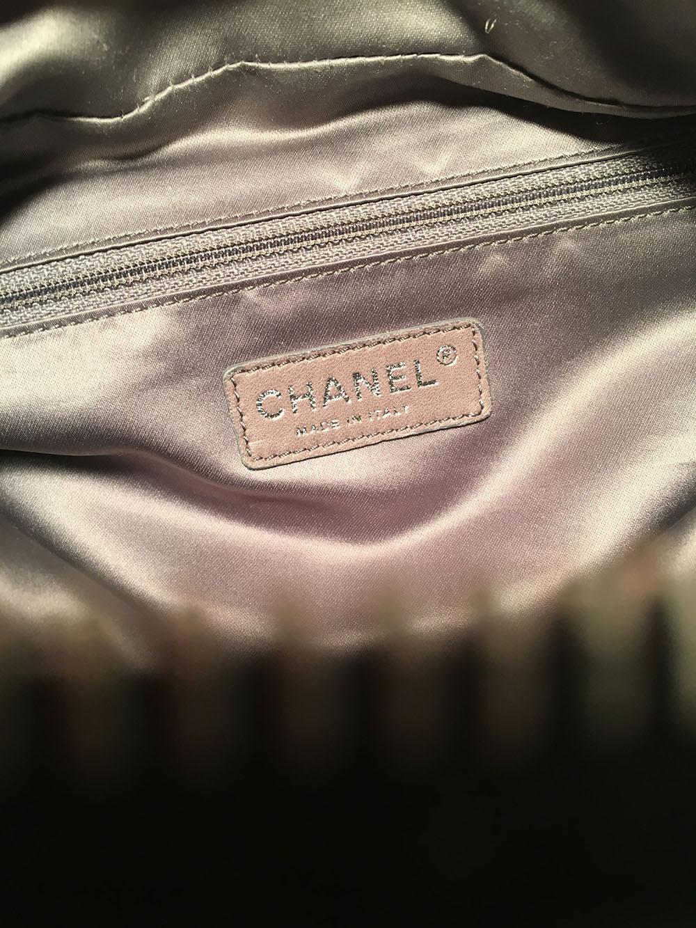 Top Quality Chanel Dark Gray Quilted Puffy Leather Shoulder Bag Tote