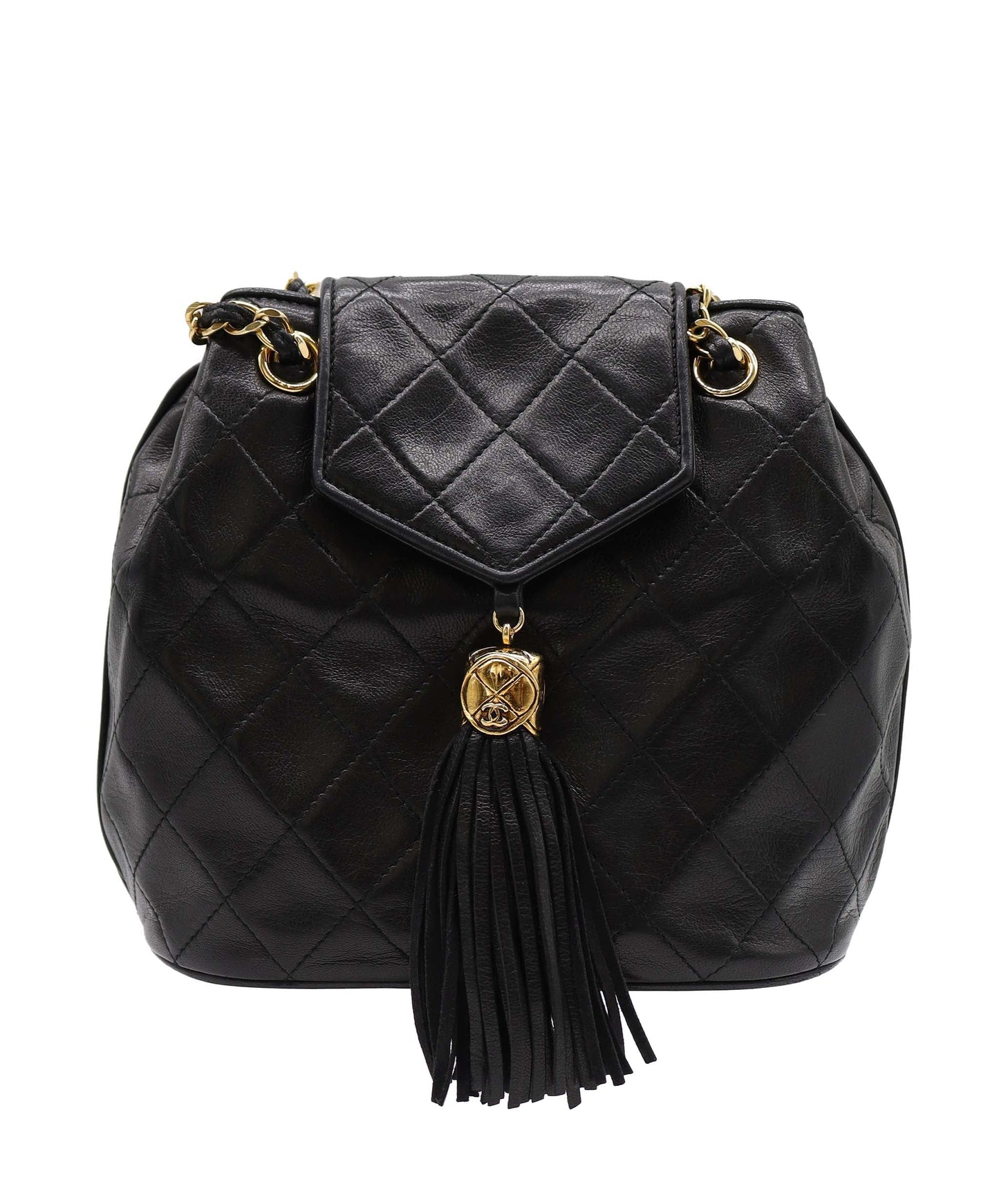 Chanel Fringe Chain S Black Lambskin C25011631 ASC5851
