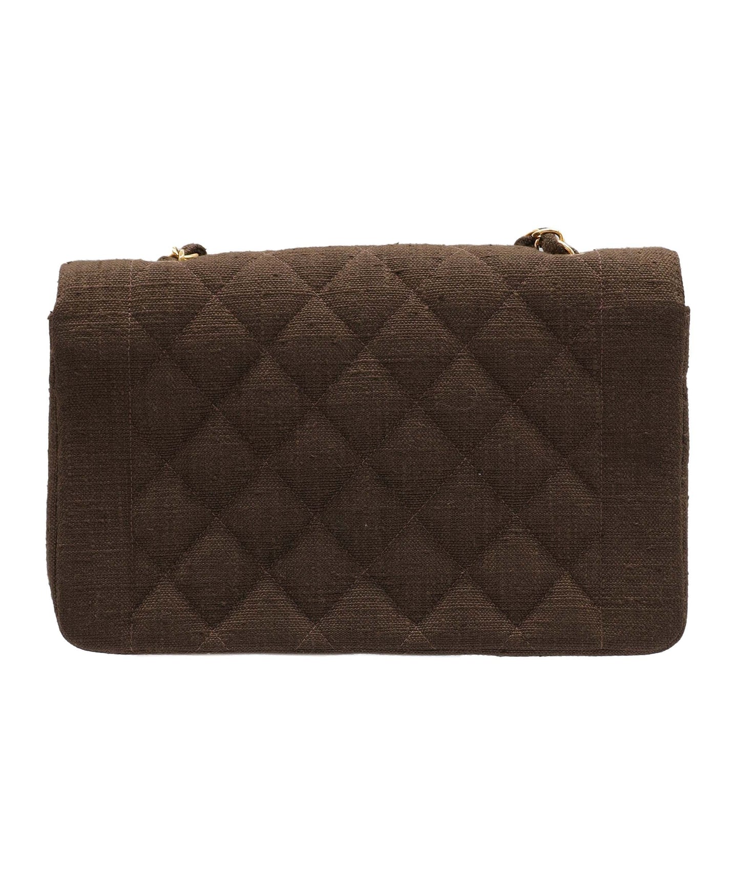 Chanel Diana Flap Bag Brown Fabric C24040084 ASC5872