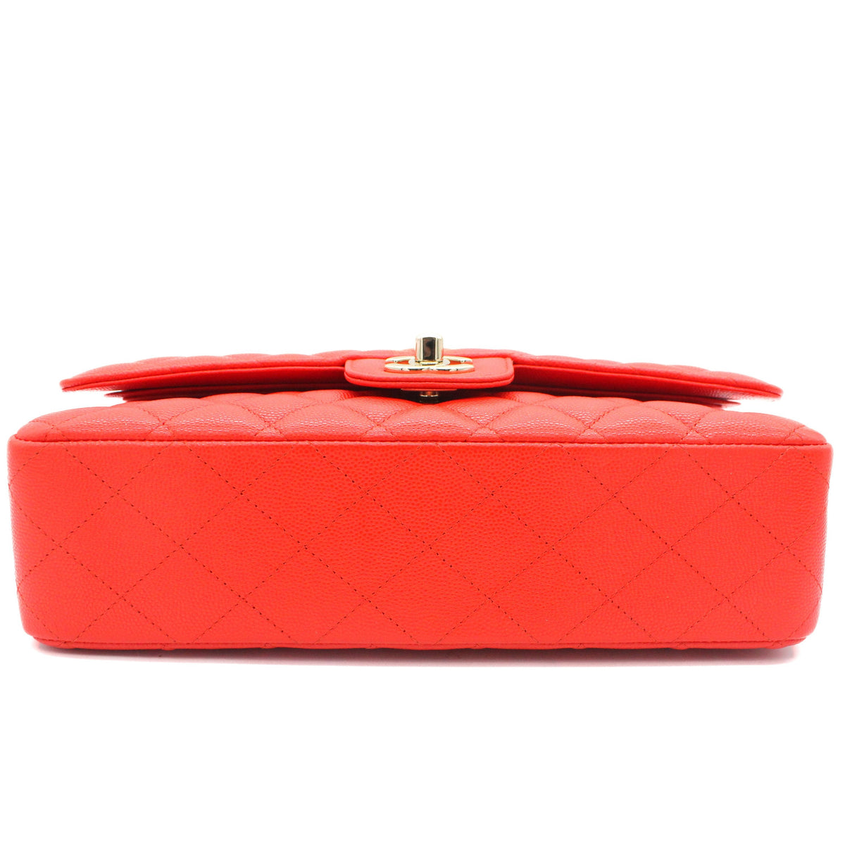 Chanel Red Quilted Caviar Leather Classic Double Flap Bag
