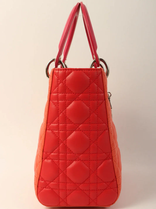 DIOR Cannage Stitch Lady  2Way Bag Orange/Pink