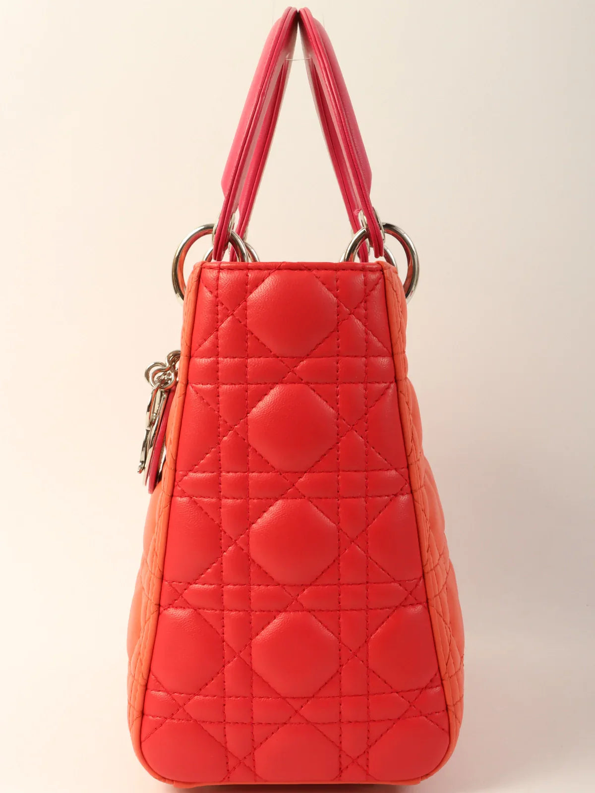 DIOR Cannage Stitch Lady  2Way Bag Orange/Pink