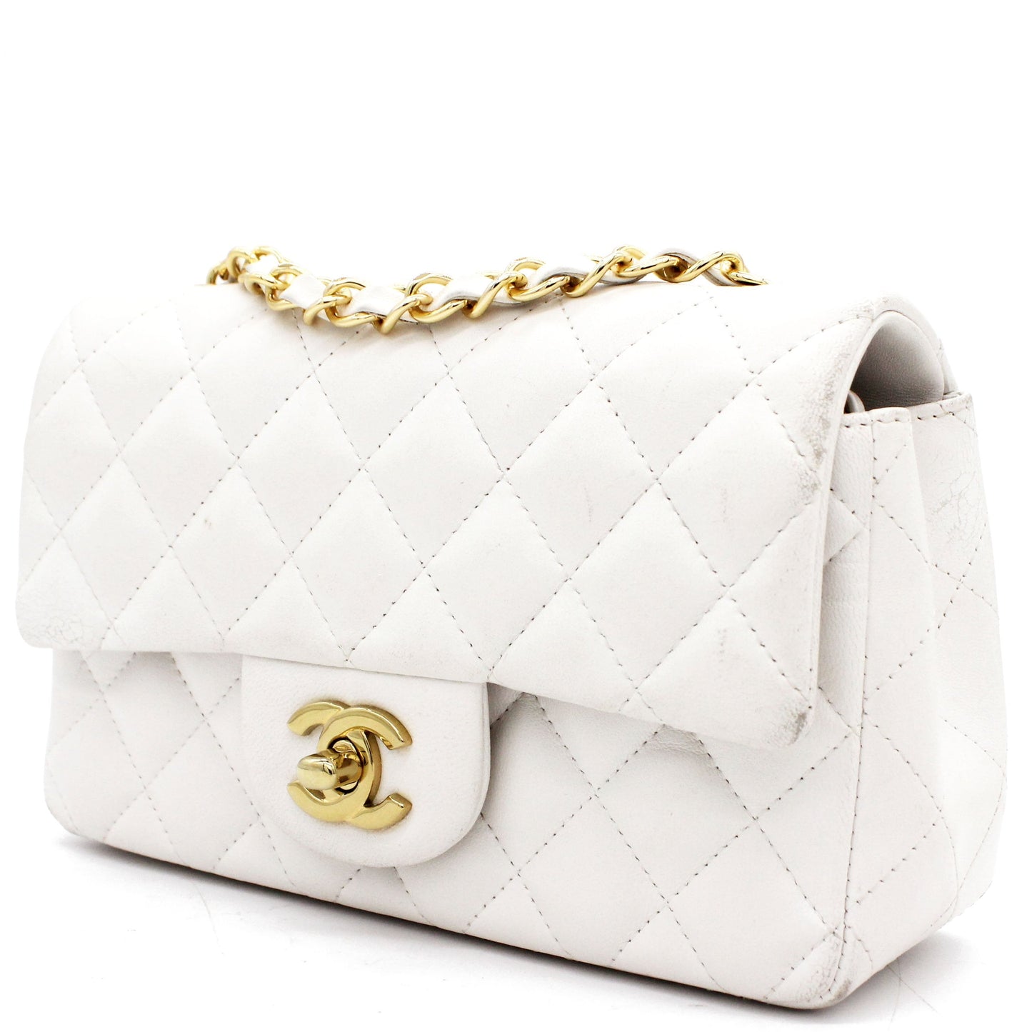 Chanel Classic Flap Mini Quilted Lambskin White