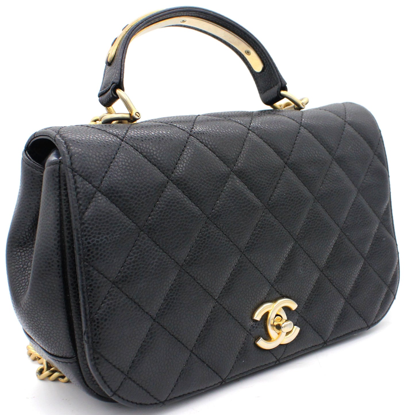 Chanel Caviar Carry Around Flap Bag Black