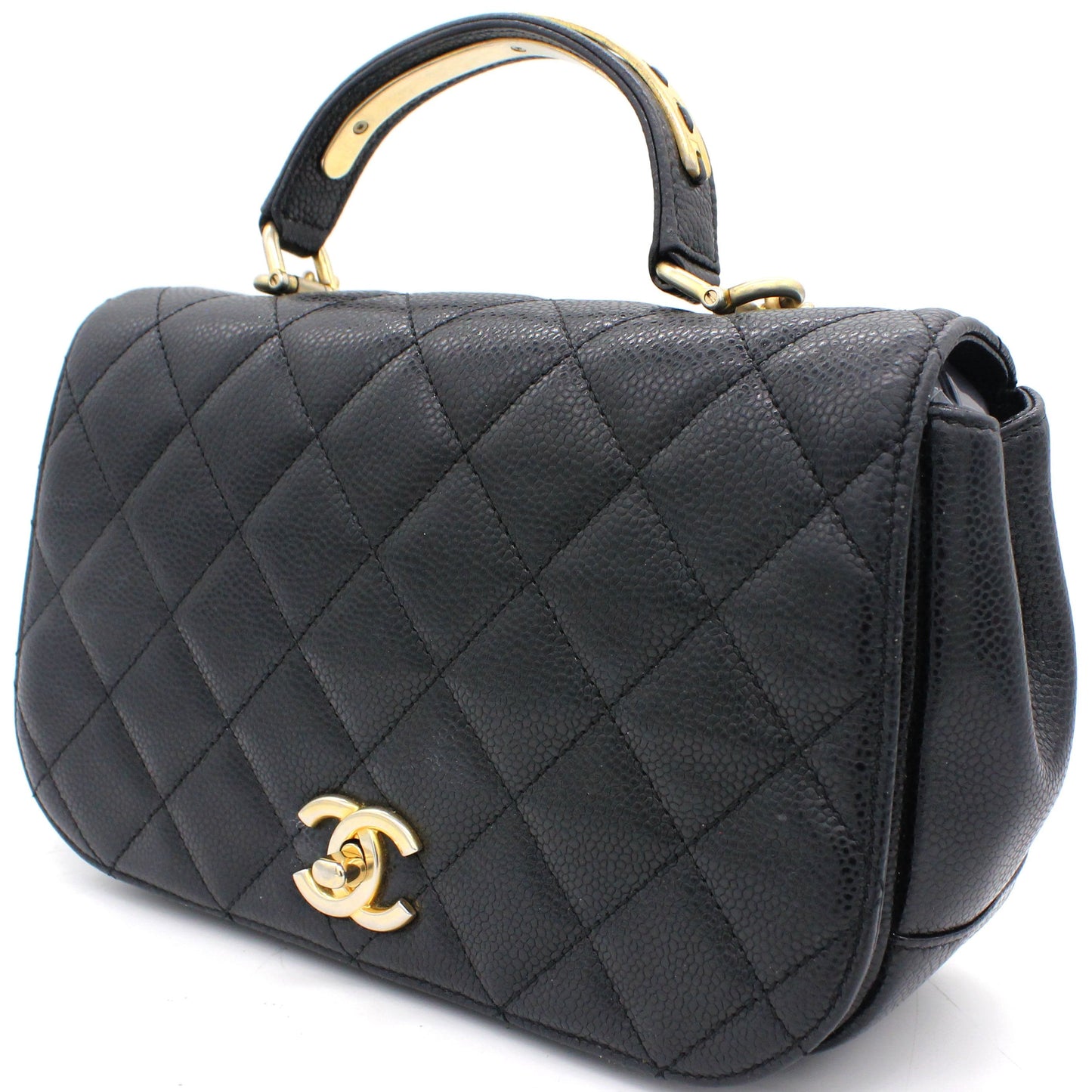 Chanel Caviar Carry Around Flap Bag Black