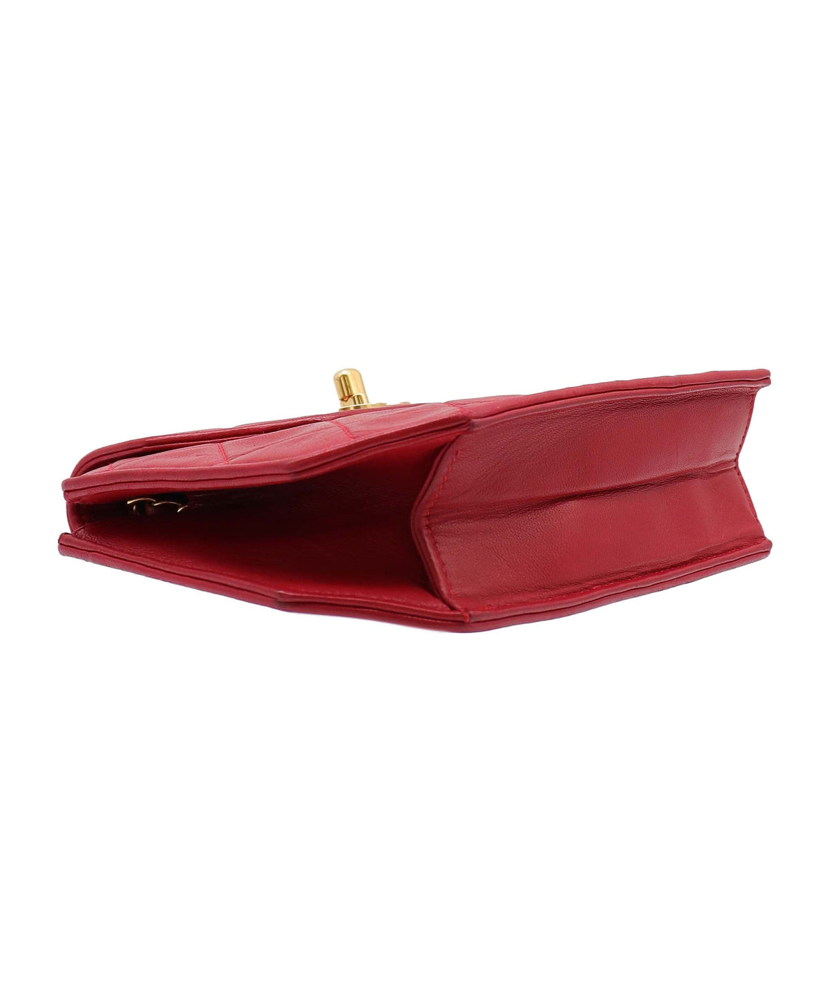 Chanel Octagon Flap B Red Lambskin C25012096 ASC5860