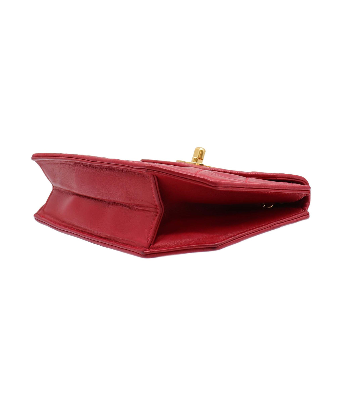 Chanel Octagon Flap B Red Lambskin C25012096 ASC5860