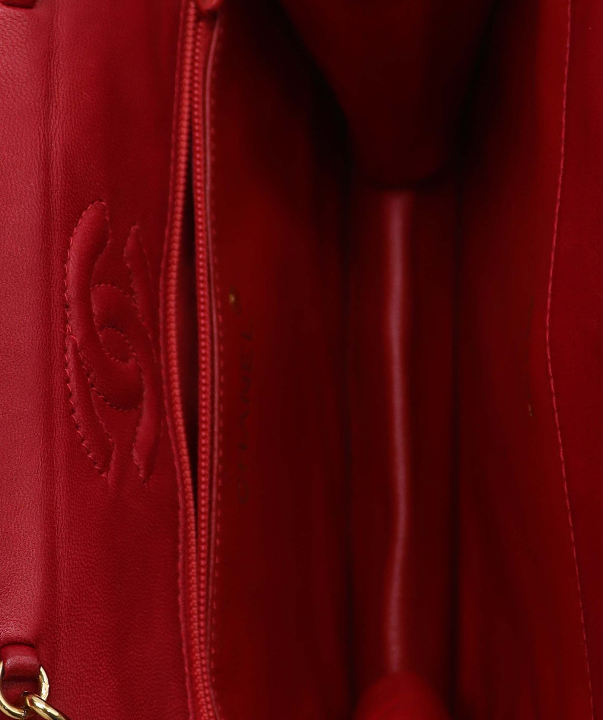 Chanel Octagon Flap B Red Lambskin C25012096 ASC5860