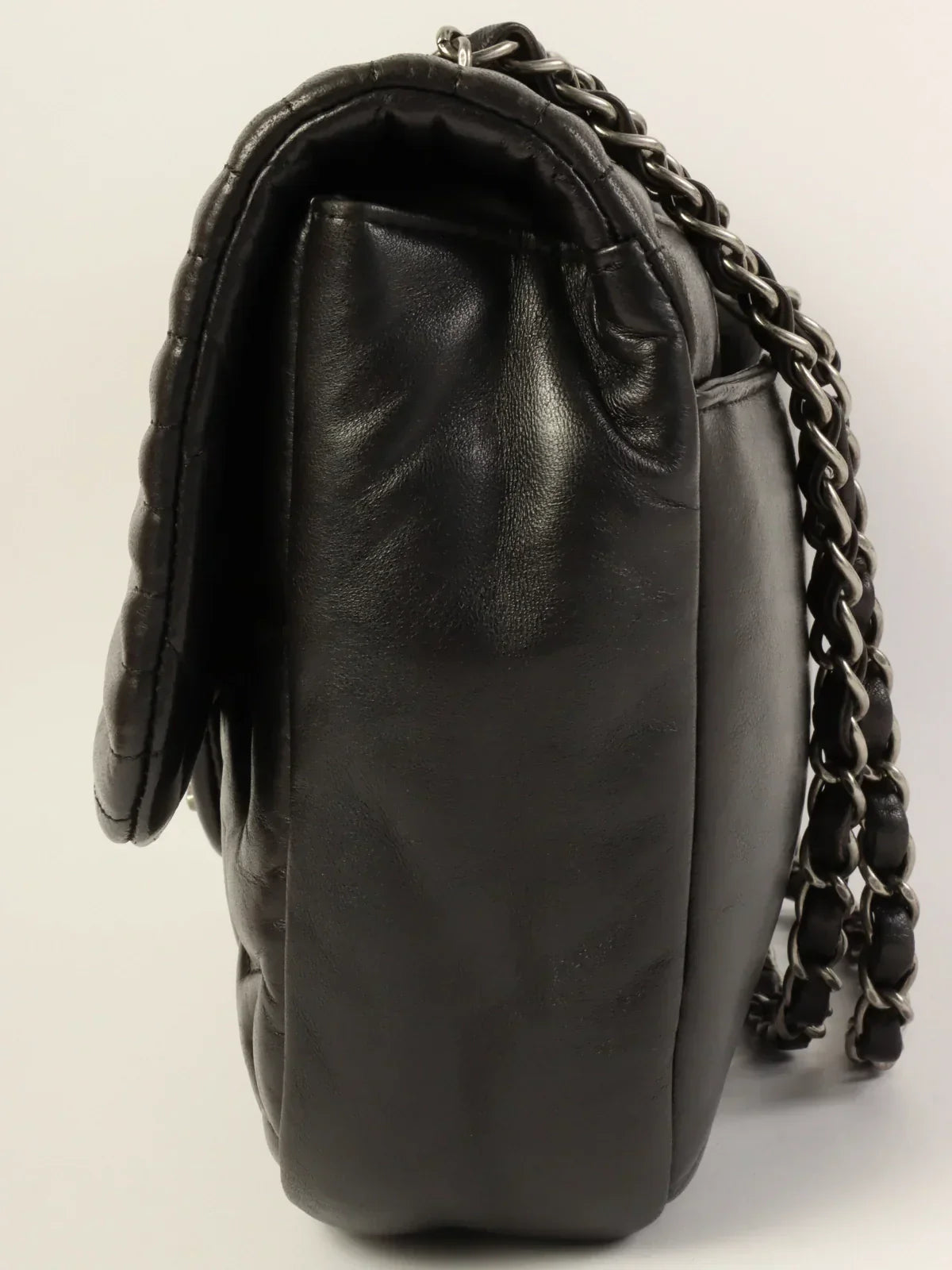 CHANEL Around 2014 Made Star Turn-Lock Chain Bag Black