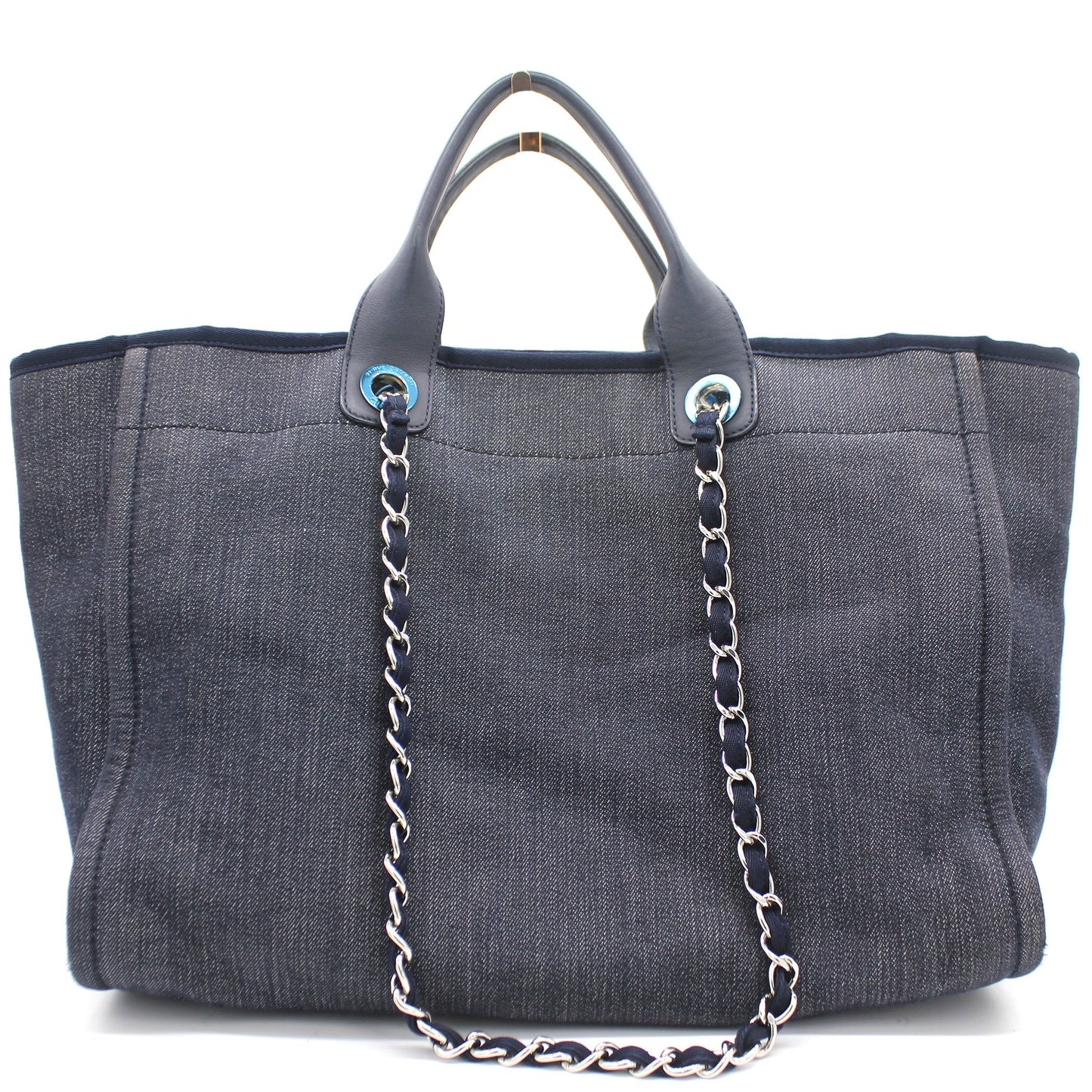 Chanel Denim Medium Deauville Tote Dark Blue