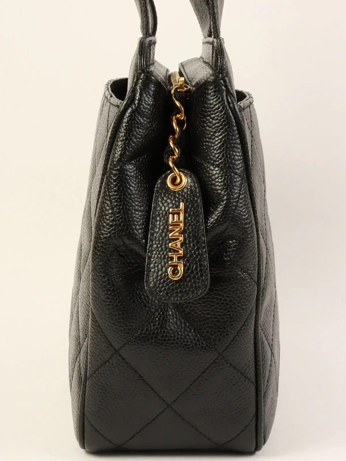 CHANEL Around 1997 Made Turn-Lock Shoulder Bag Black