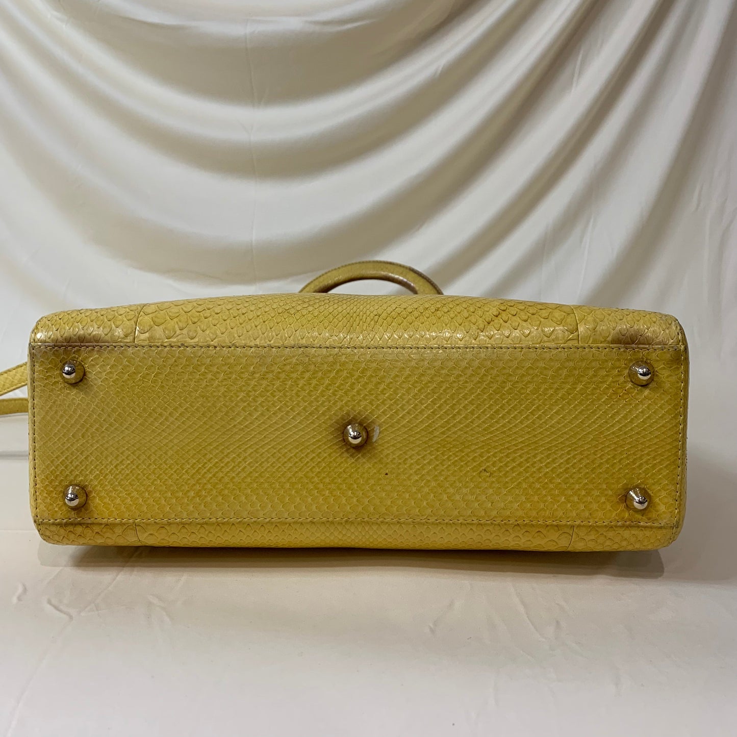 CHRISTIAN DIOR Dior Lady Bag Yellow Python Skin Leather Sku# 44452