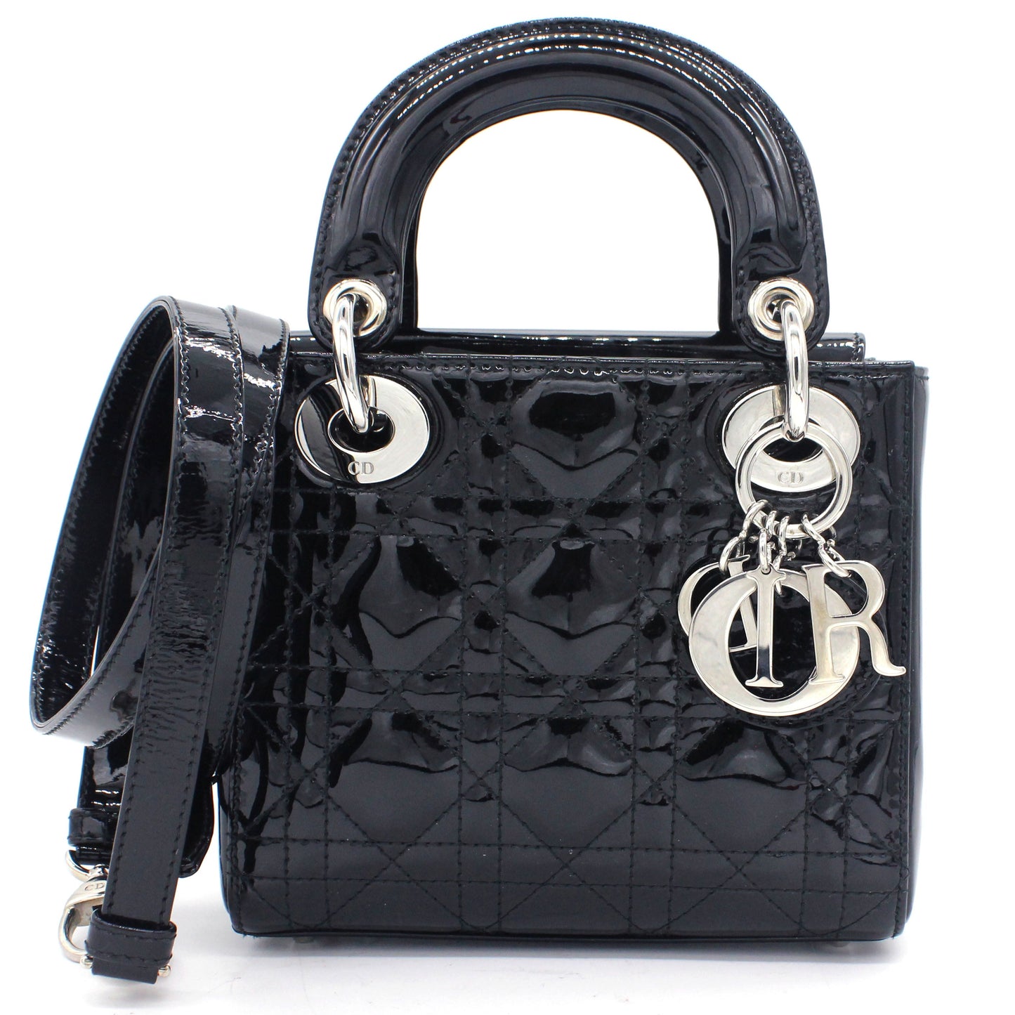 Dior Mini Lady Dior Bag in black Patent Leather