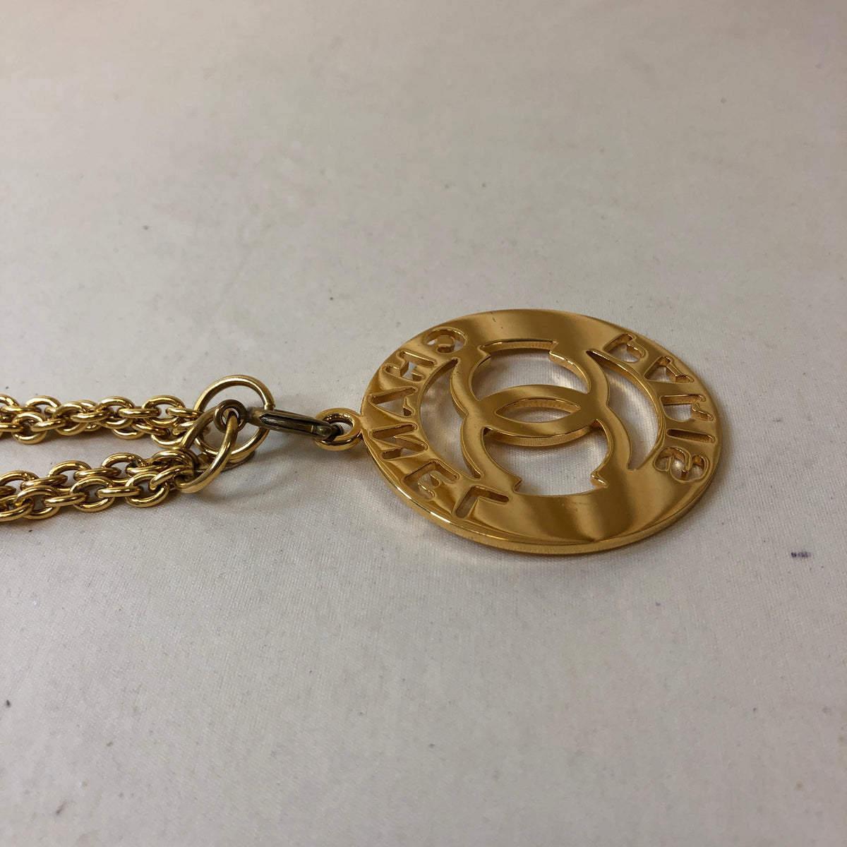 Top Quality Chanel Gold Pearl CC Cutout Necklace Sku# 62966
