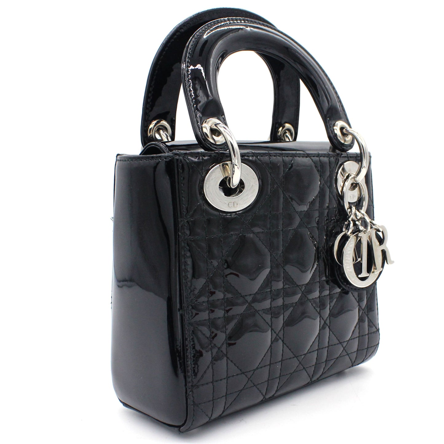 Dior Mini Lady Dior Bag in black Patent Leather