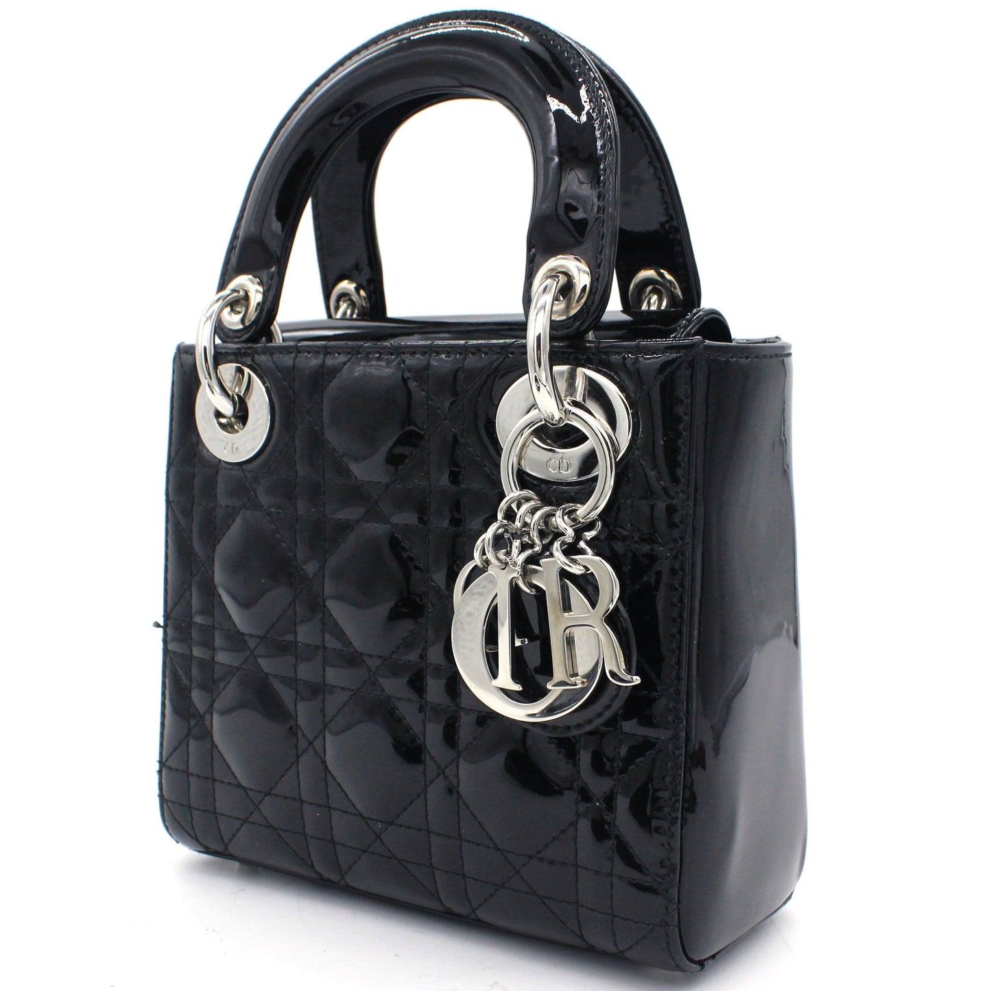 Dior Mini Lady Dior Bag in black Patent Leather