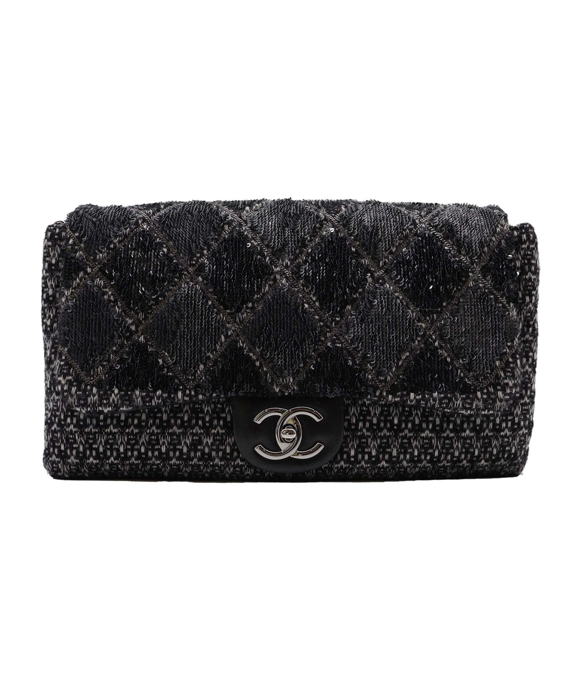 Chanel Single Flap Ba Black Sequin C24090055 ASC5891