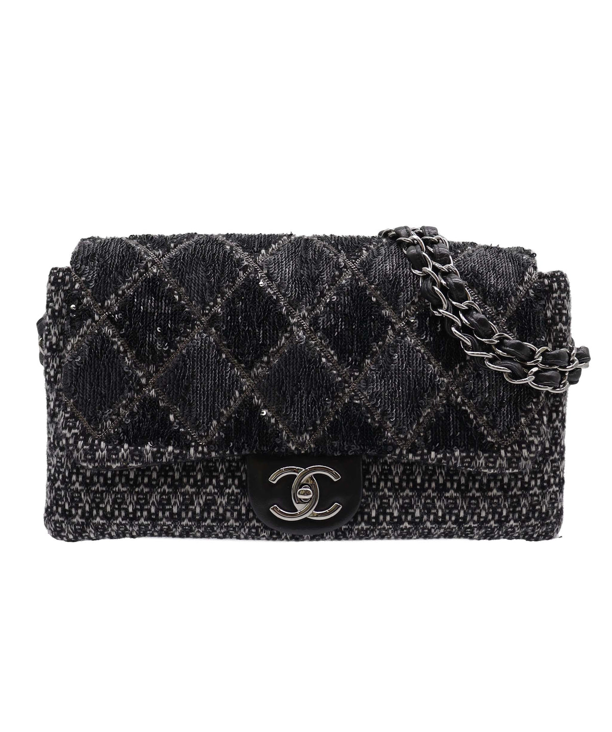 Chanel Single Flap Ba Black Sequin C24090055 ASC5891