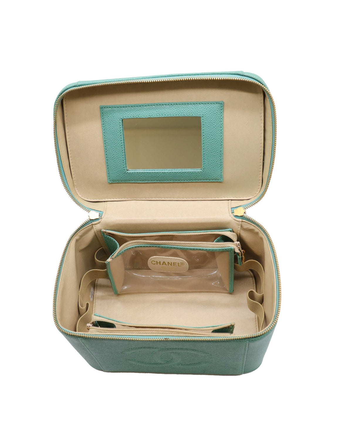 Chanel Vanity 2way Teal Caviar C24123283 ASC5920
