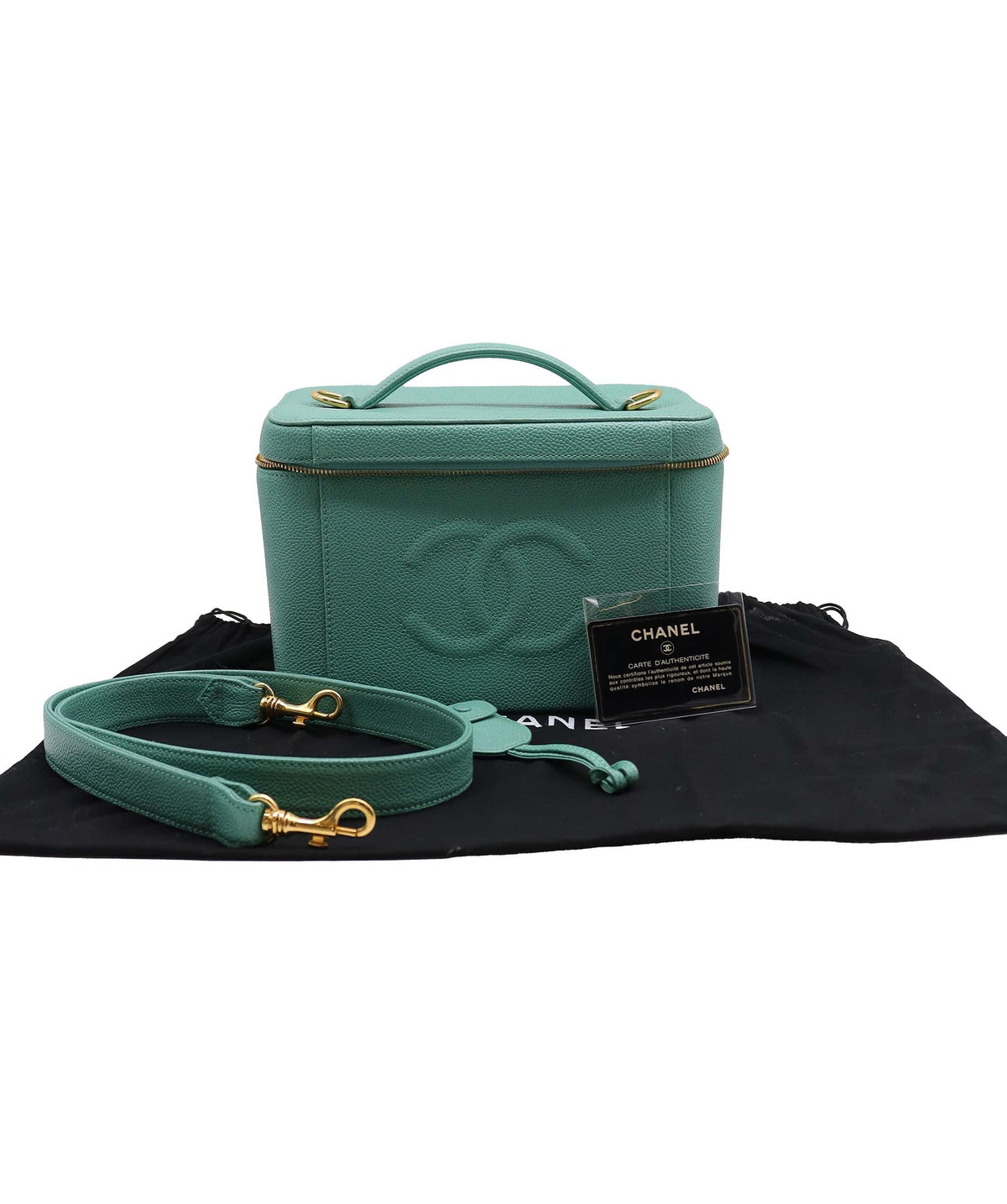 Chanel Vanity 2way Teal Caviar C24123283 ASC5920