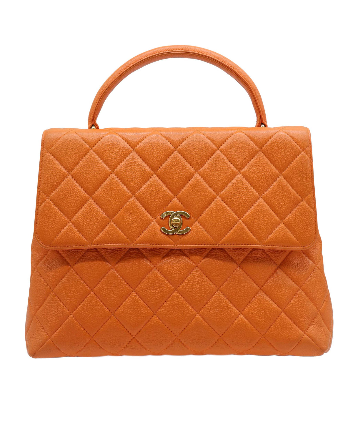 Chanel Top Handle Kel Orange Caviar C24070383 ASC5866
