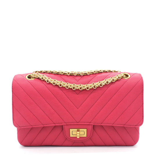 Chanel Fushia Chevron Reissue Medium Calfskin Flap Bag