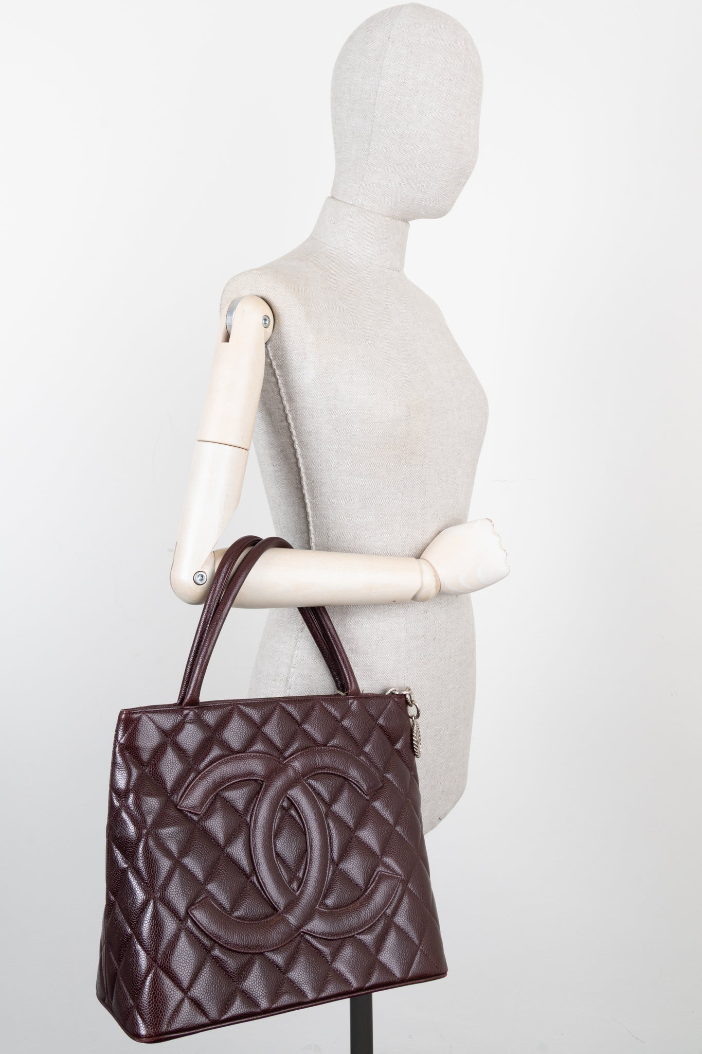 CHANEL Medallion Tote Bag Bordeaux