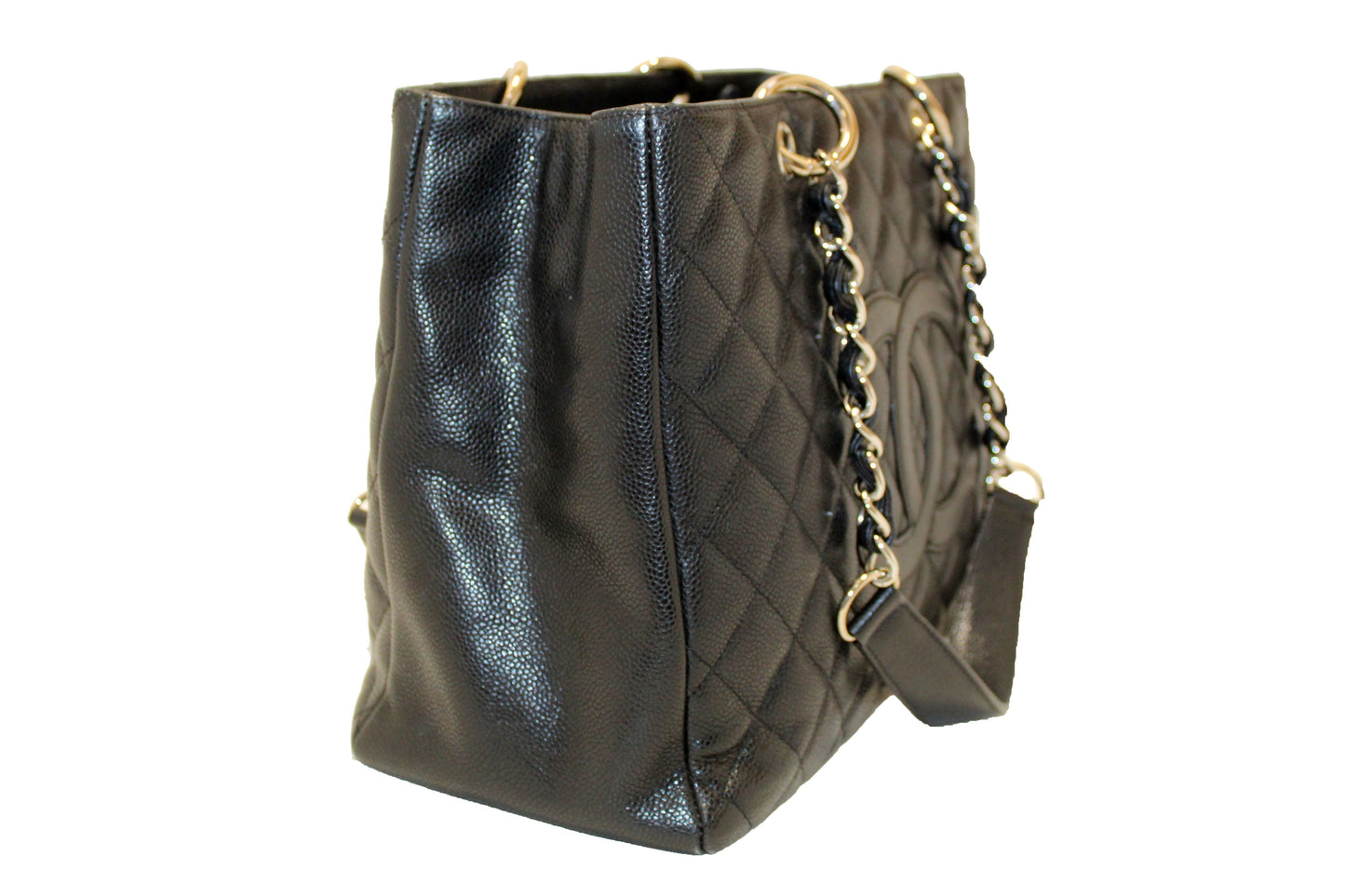 Chanel Black Quilted Caviar Leather Grand Shopper Tote Shoulder Bag