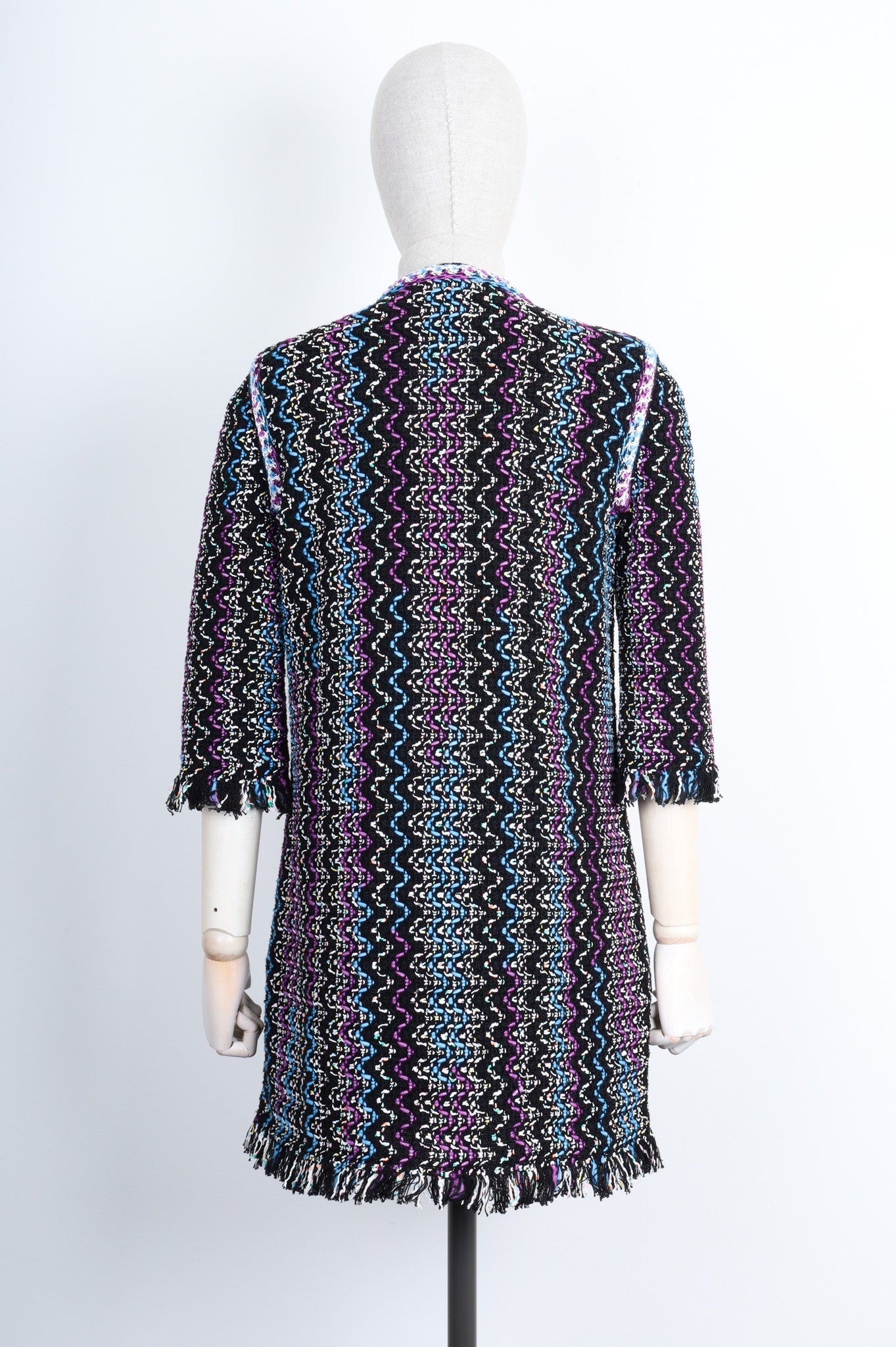 CHANEL Crochet Dress Violet Black