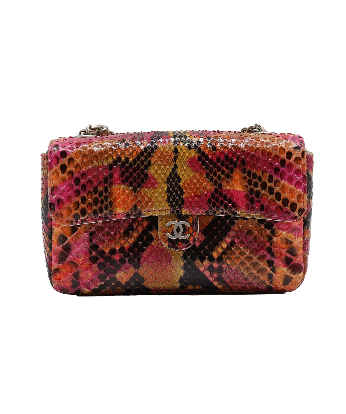 Chanel Mini Flap Orange Pink Python C24060019 ASC5918