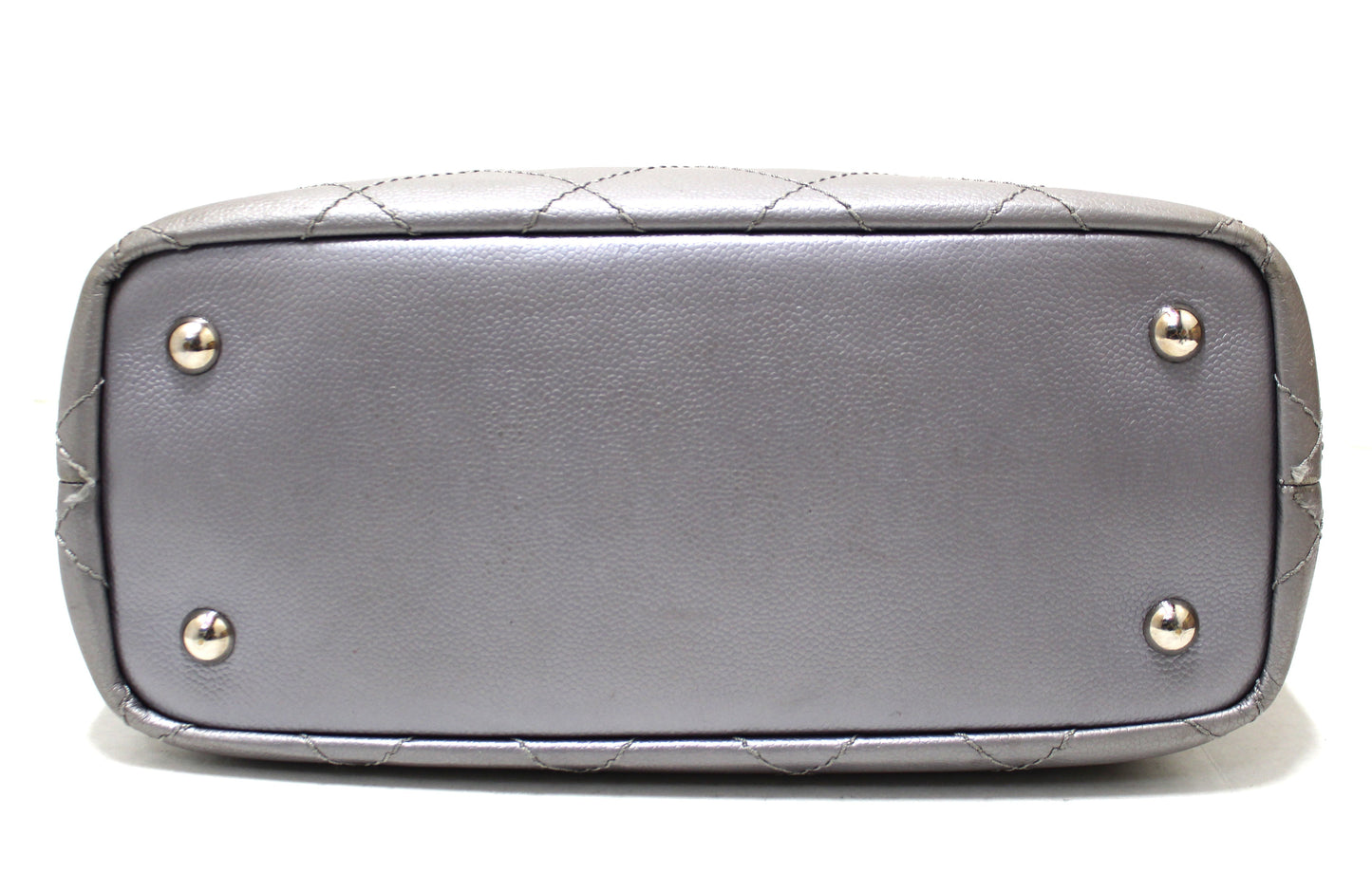 Chanel Silver Fever Caviar Quilted Shoulder Tote Bag