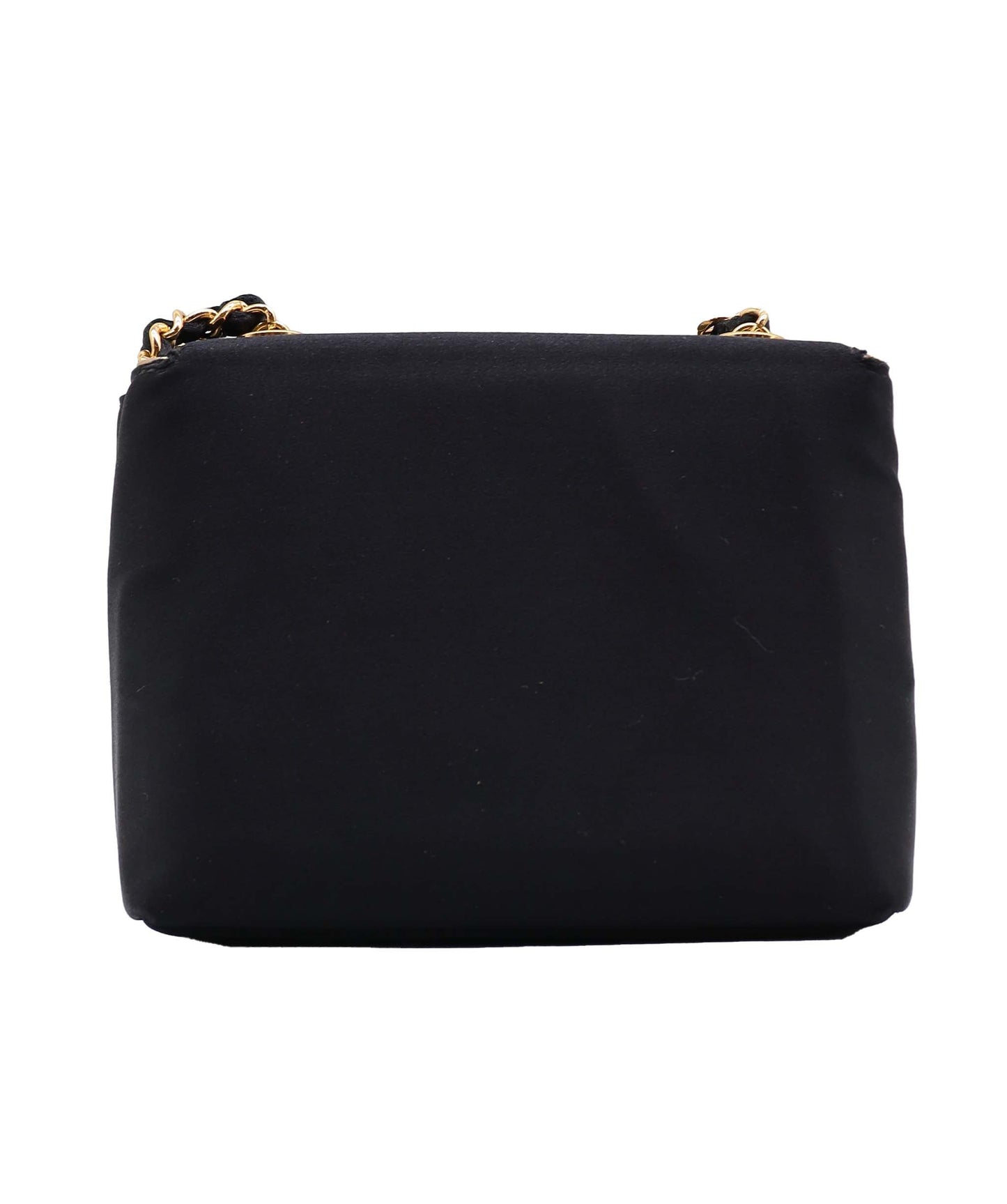 Chanel Camellia Flap G Black Satin Chevron E2301699 ASC5922