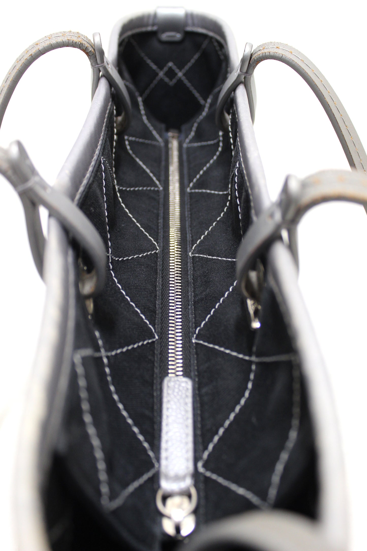 Chanel Silver Fever Caviar Quilted Shoulder Tote Bag