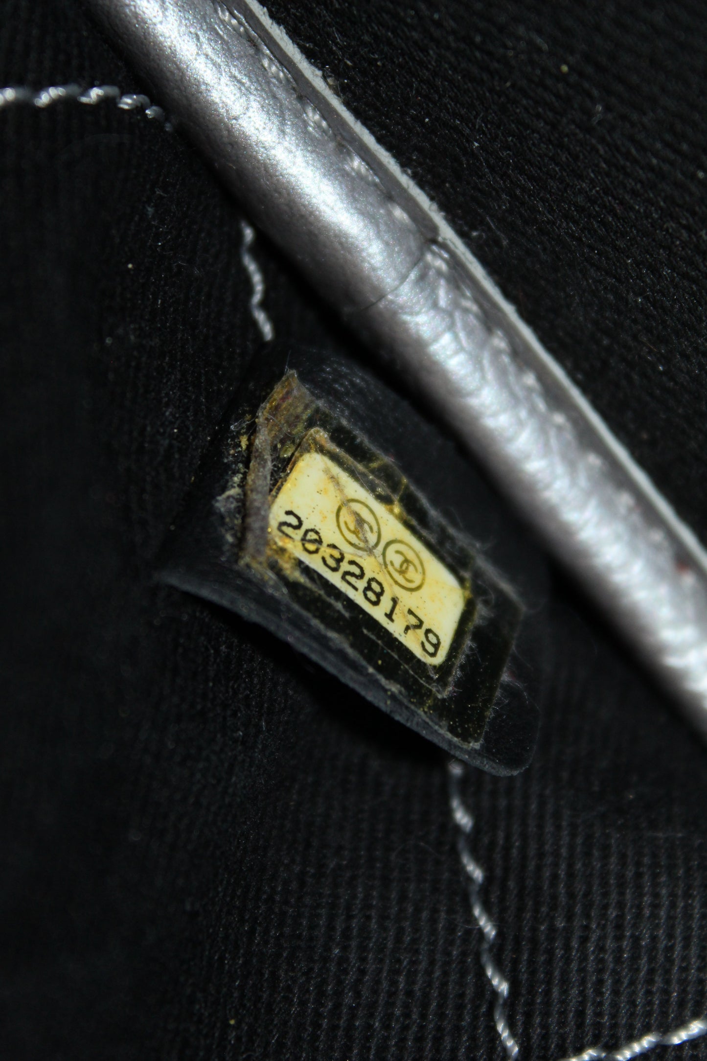 Chanel Silver Fever Caviar Quilted Shoulder Tote Bag