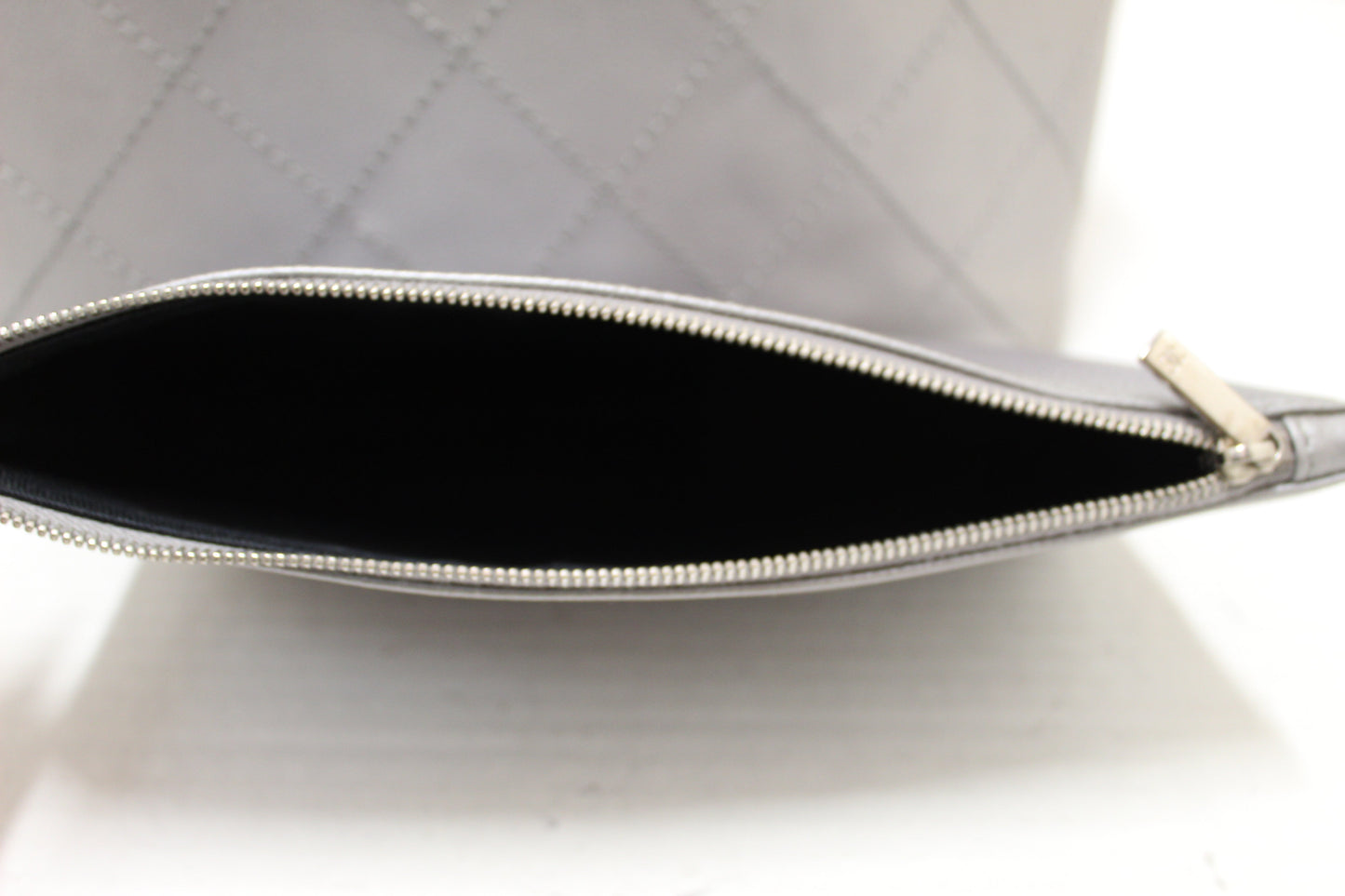 Chanel Silver Fever Caviar Quilted Shoulder Tote Bag