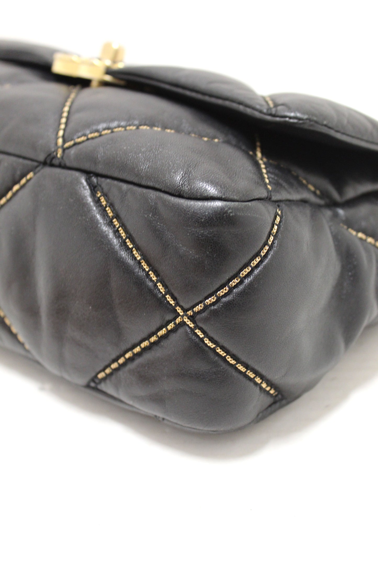 Limited Edition Chanel  Medium Black Quilted Lambskin Leather Shoulder Crossbody Bag