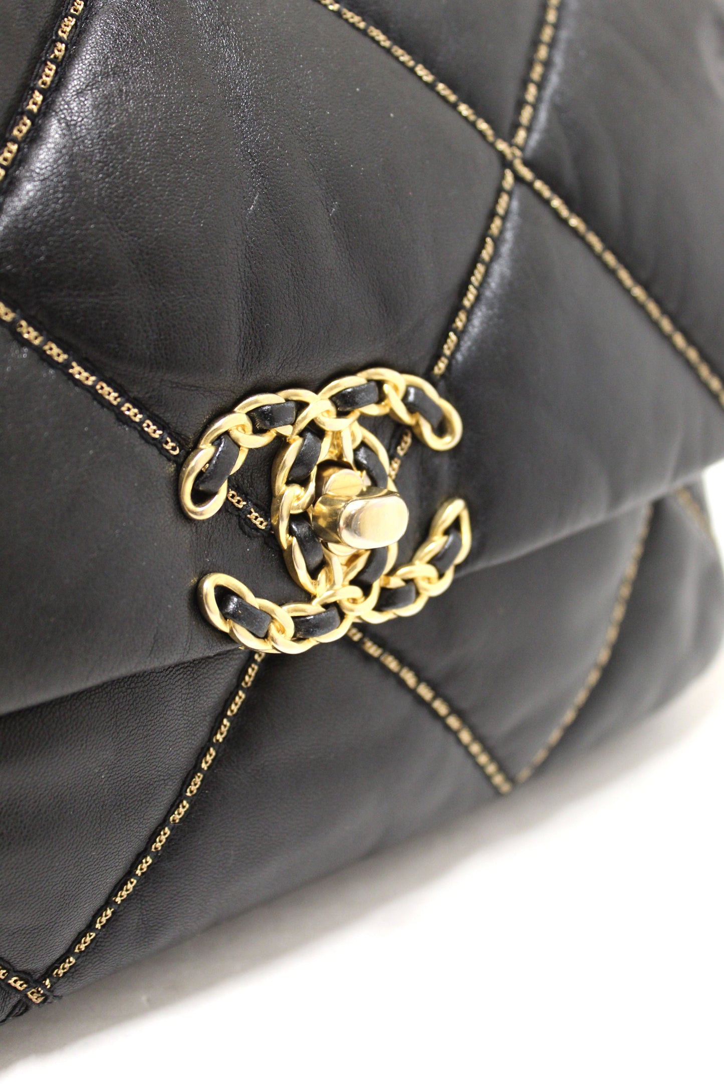 Limited Edition Chanel  Medium Black Quilted Lambskin Leather Shoulder Crossbody Bag