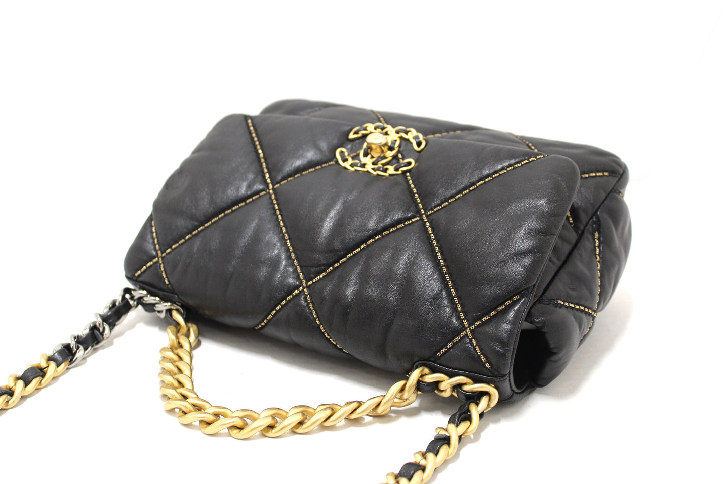 Limited Edition Chanel  Medium Black Quilted Lambskin Leather Shoulder Crossbody Bag