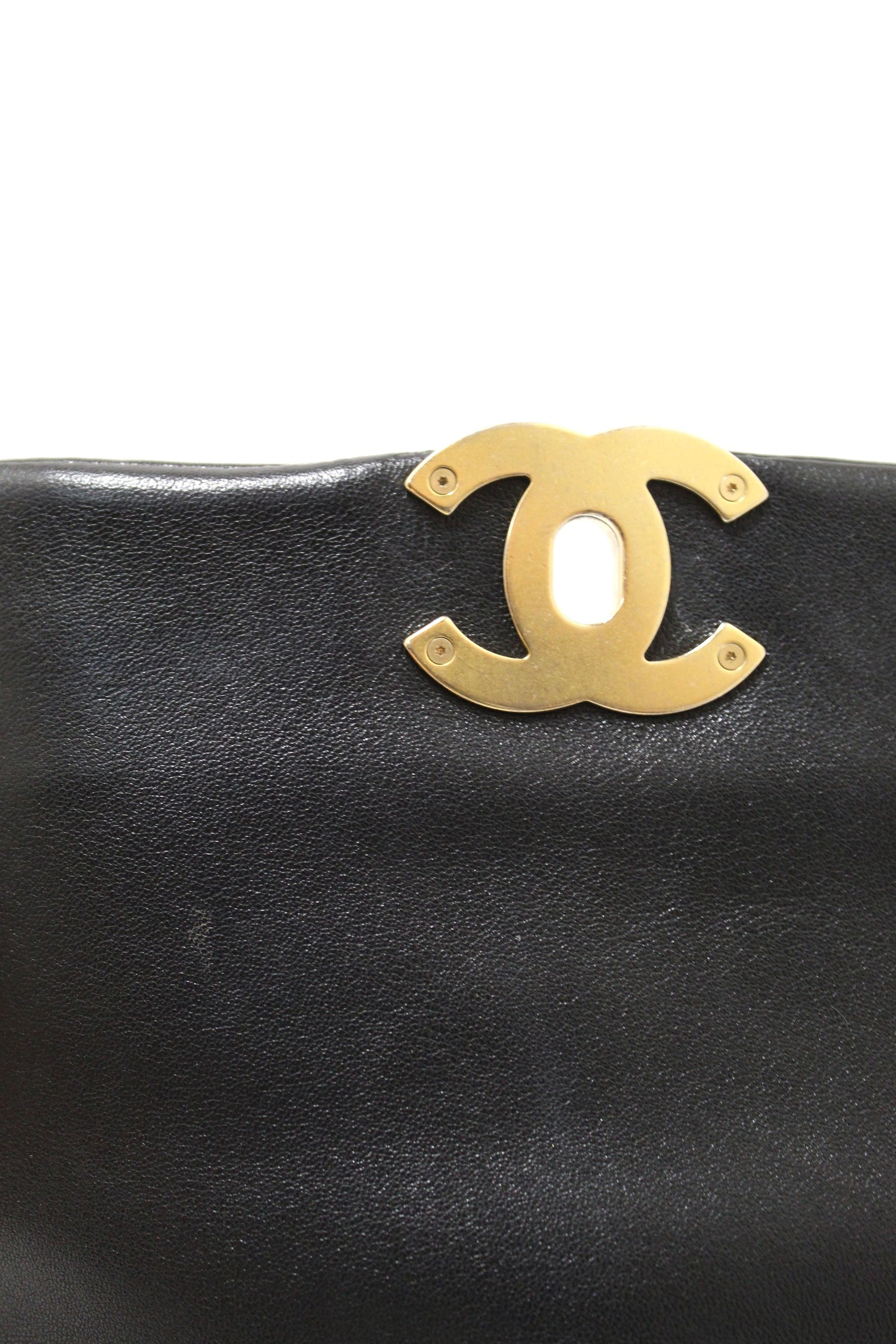 Limited Edition Chanel  Medium Black Quilted Lambskin Leather Shoulder Crossbody Bag