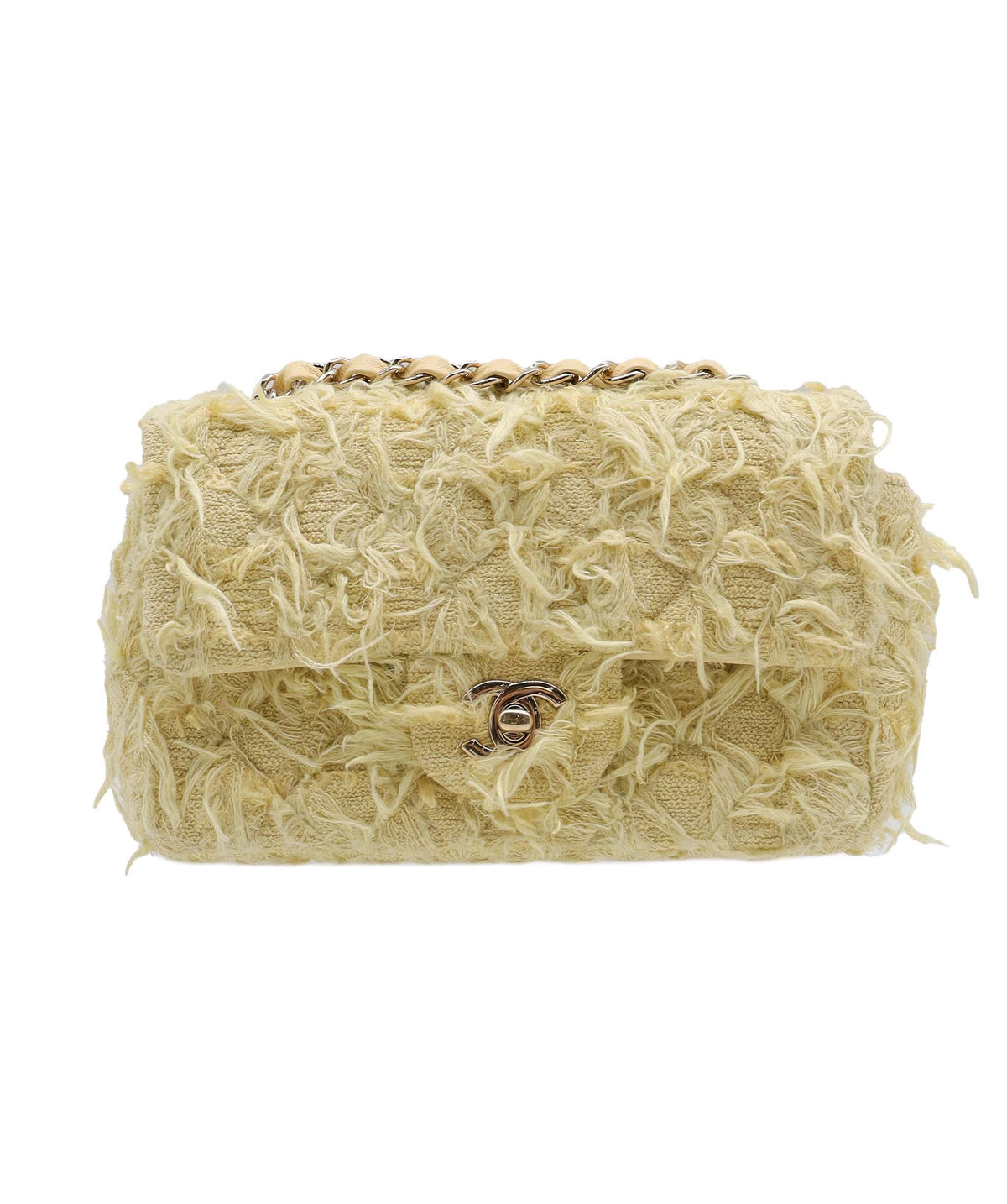 Chanel Mini Flap Bag Yellow Tweed C24041935 ASC5871