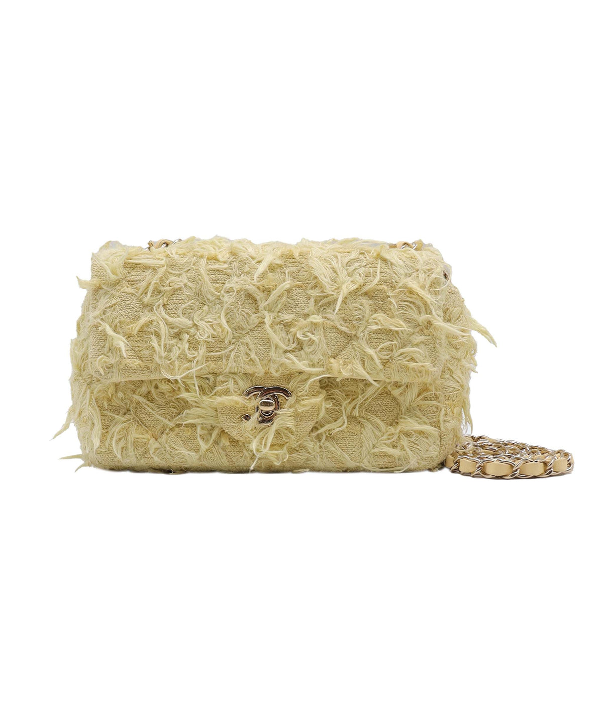 Chanel Mini Flap Bag Yellow Tweed C24041935 ASC5871